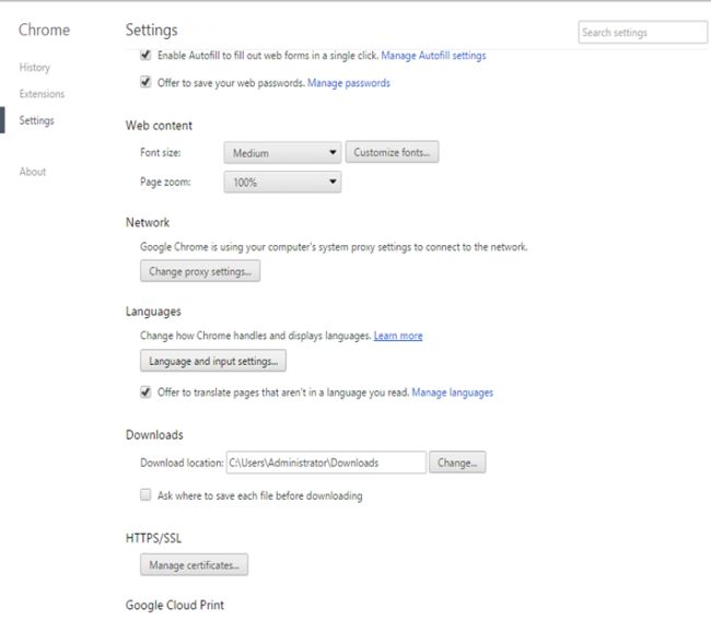 Select language and input settings